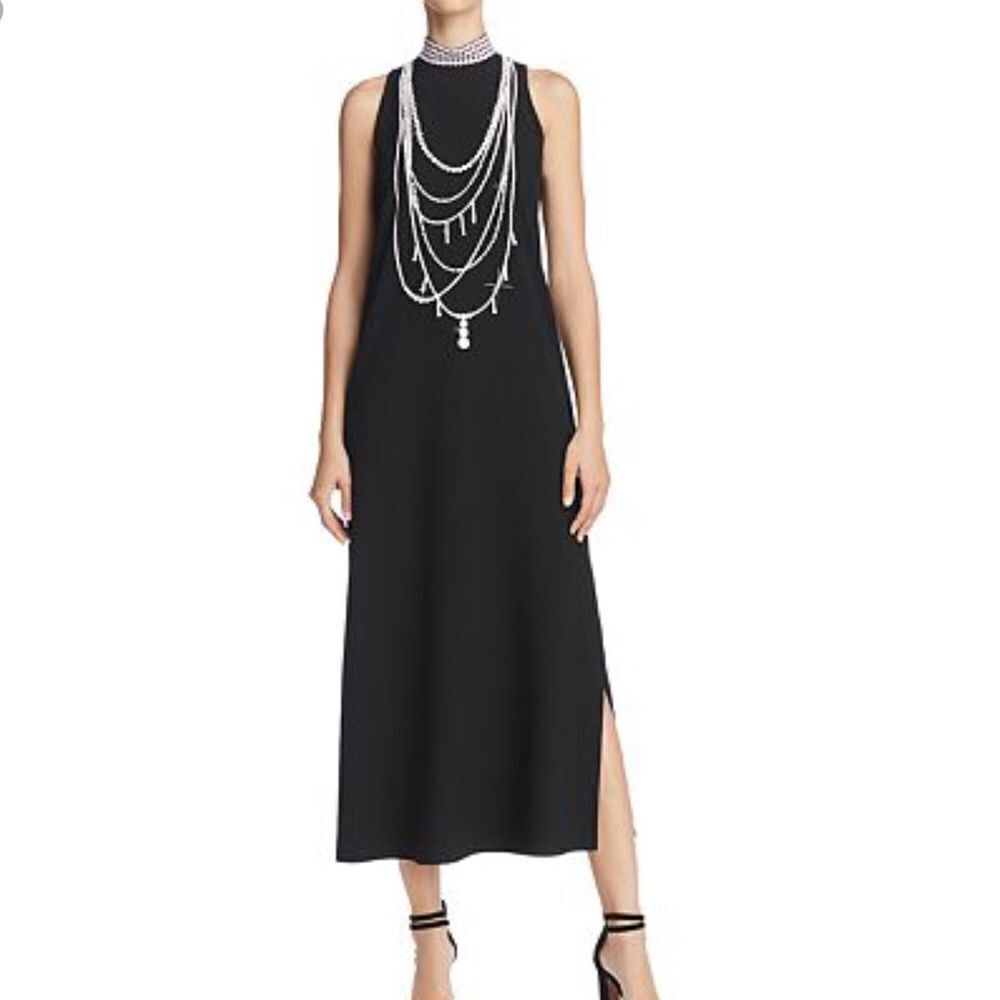MOSCHINO Black Pearl Print Maxi Dress New With Tag